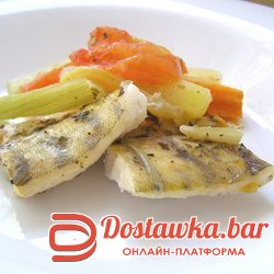 Судак на пару с овощами