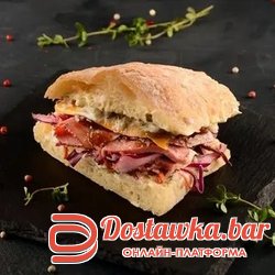 Чиабатта с ростбифом и шампиньонами