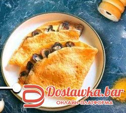 Яичница с сыром и грибами