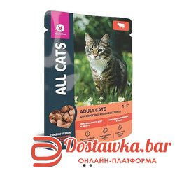 "ALL CATS" влажный корм для кошек "тефтельки с говядиной в соусе"