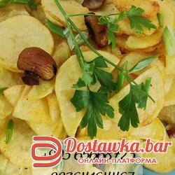 жареный картофель с грибами