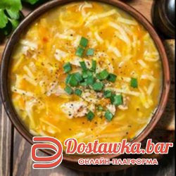 Сырный суп охотничий с курицей